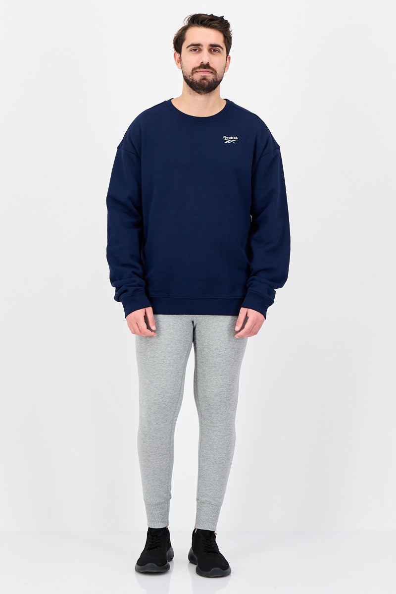 Reebok Men Sportswear Fit Long Sleeve Outdoor Sweatshirt, Navy - Image 4