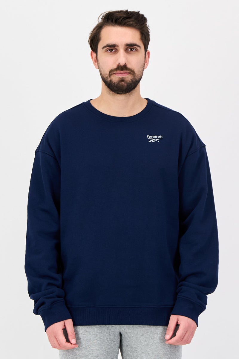 Reebok Men Sportswear Fit Long Sleeve Outdoor Sweatshirt, Navy - Image 1