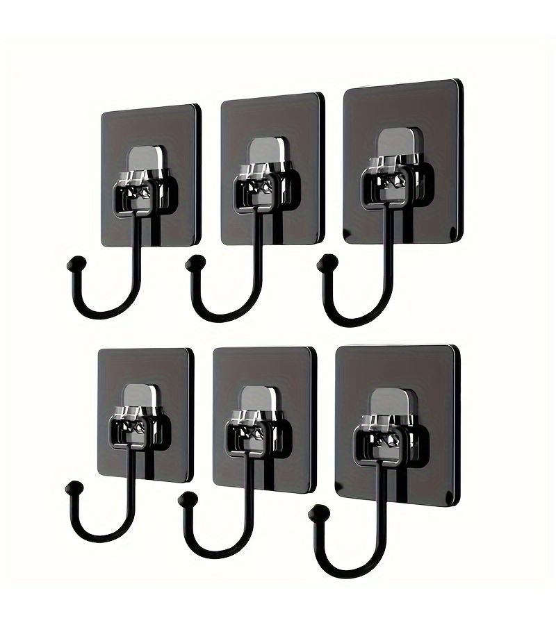 Strong Adhesive Wall Hooks 3PCS No Drill Traceless Kitchen Bathroom Organizer - Image 1