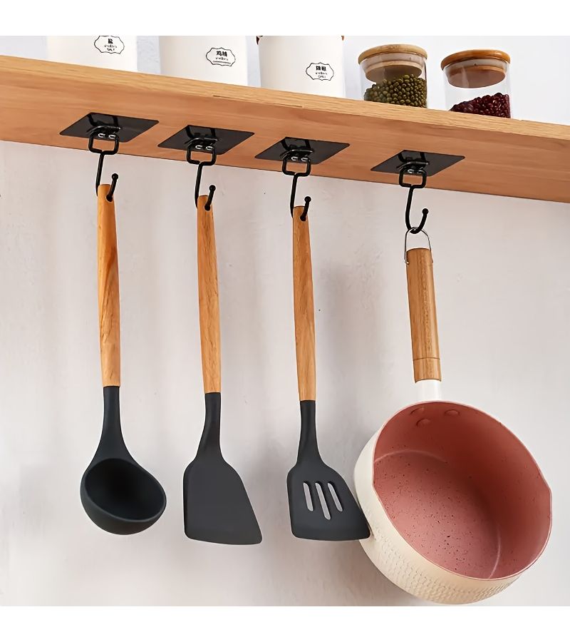 Strong Adhesive Wall Hooks 3PCS No Drill Traceless Kitchen Bathroom Organizer - Image 4