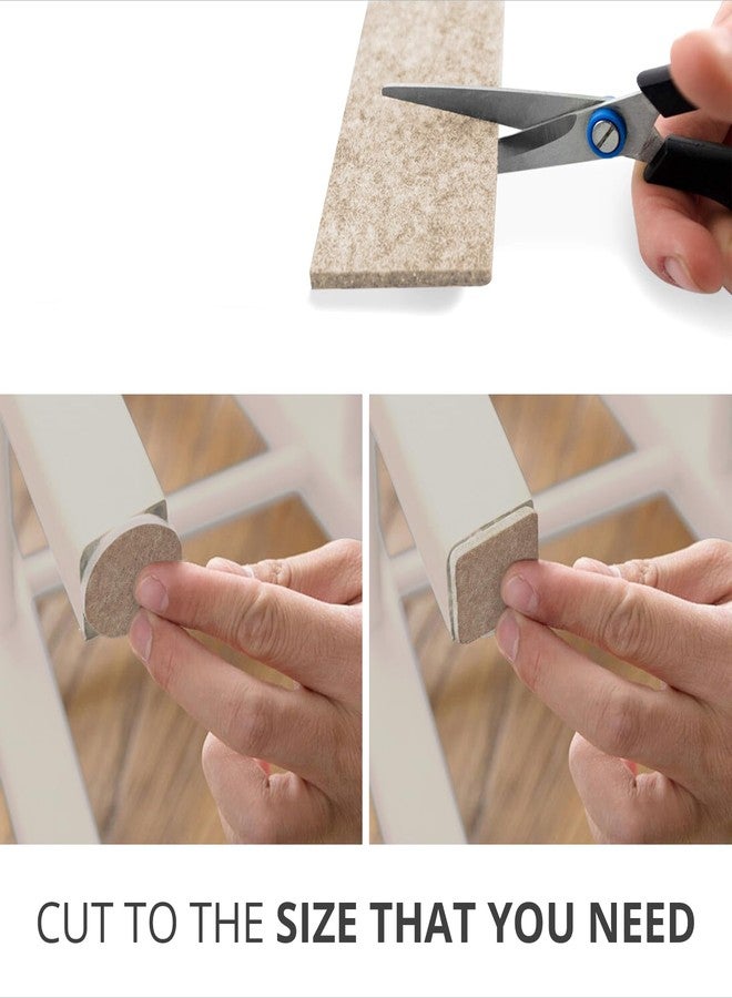 X-Protector وسادات أثاث من الفelt X-Protector - 20 قطعة 6 x 1/2" - شرائح فelt متميزة مع لاصق خلفي - وسادات أثاث مستطيلة للأرضيات الخشبية - قص وسادات الفelt حسب الحجم الذي تحتاجه! (بيج) - Image 4