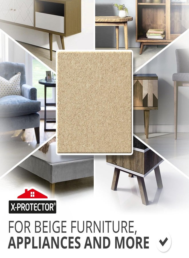 X-Protector وسادات أثاث من الفelt X-Protector - 20 قطعة 6 x 1/2" - شرائح فelt متميزة مع لاصق خلفي - وسادات أثاث مستطيلة للأرضيات الخشبية - قص وسادات الفelt حسب الحجم الذي تحتاجه! (بيج) - Image 2