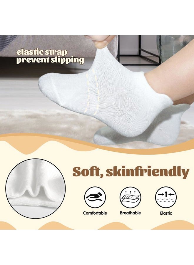 HYCLES 15 Pairs Toddler Socks, Kids Grip Socks for 6-12 Month 1-7 Years Non Slip Ankle Sock for Baby Boys Girls, #6 White 15 Pairs, 1-3 years - Image 4
