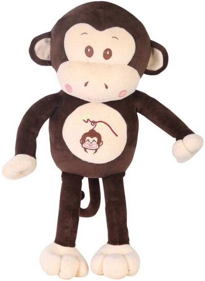 DearJoy - Monkey Plush Pillow For Babies And Soft Toy For Kids (Brown 55 Cm) - Image 1