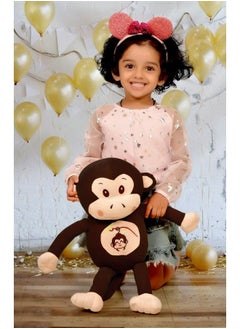 Monkey Plush Pillow For Babies And Soft Toy For Kids (Brown 55 Cm)