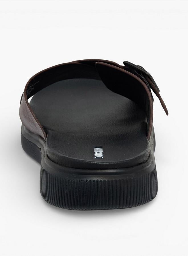 DUCHINI Men Leather Cross Strap Sandals - Image 5