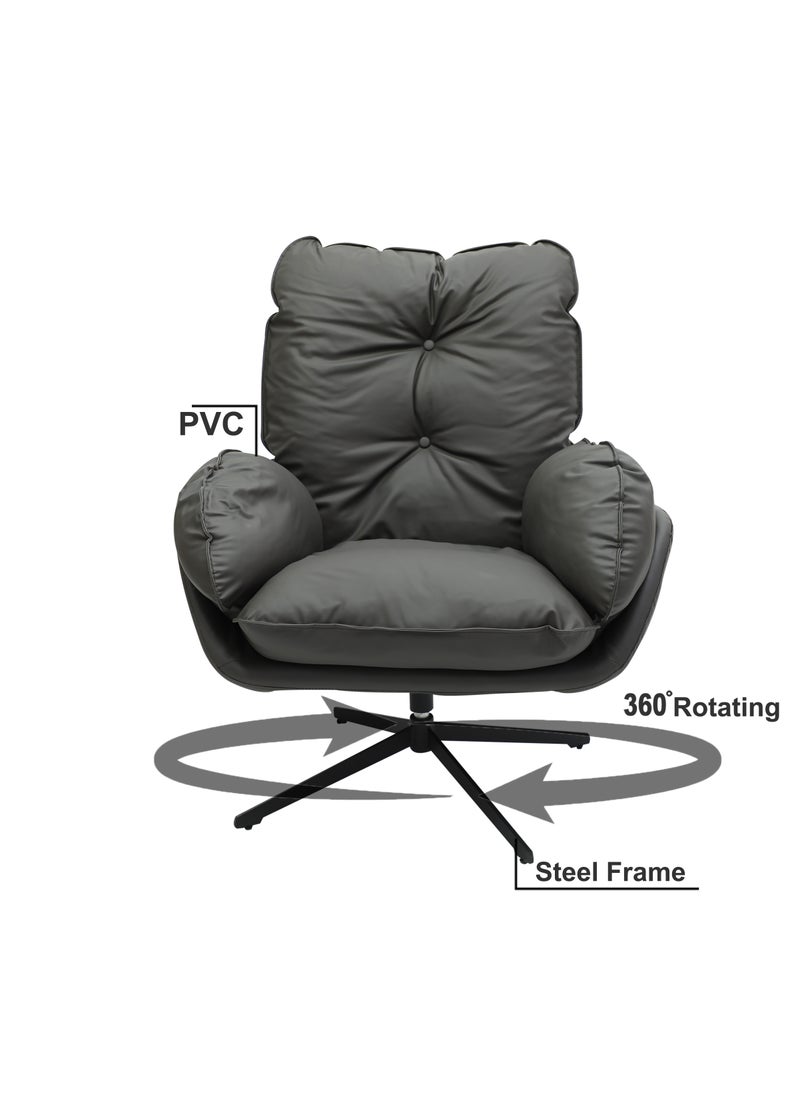 Multi Home Furniture Modern Luxe leisure chair MH-1021- DarkGREY with more Cushioning and more comfortable and breathable design (dark grey)  - Image 1