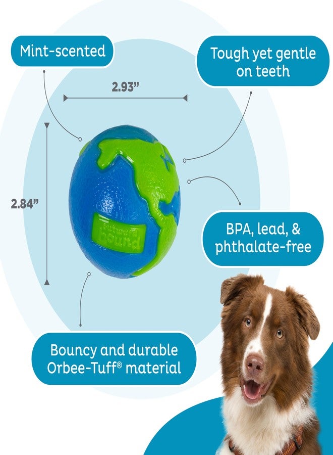 Outward Hound by Planet Dog Orbee-Tuff Planet Ball Blue/Green Treat-Dispensing Dog Toy, Medium - Image 4
