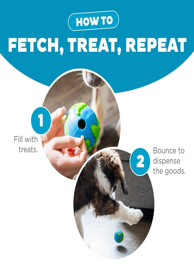 Outward Hound by Planet Dog Orbee-Tuff Planet Ball Blue/Green Treat-Dispensing Dog Toy, Medium - Image 5