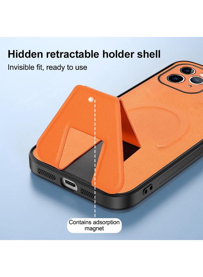 Zaboon Case For iPhone 11 Pro Sheepskin Texture MagSafe Magnetic Invisible Holder Integrated Phone Case - Image 4