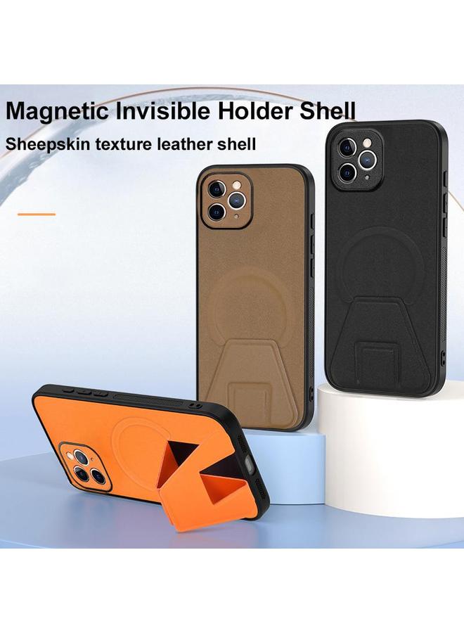 Zaboon Case For iPhone 11 Pro Sheepskin Texture MagSafe Magnetic Invisible Holder Integrated Phone Case - Image 2