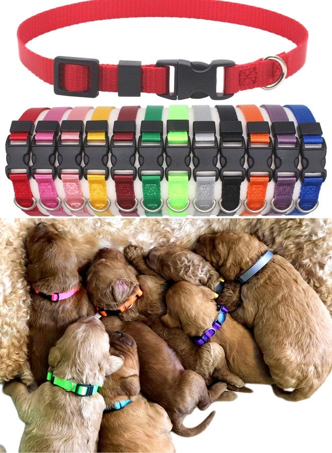 YOY 12 pcs/Set Soft Nylon Puppy Whelping ID Collars - Adjustable Breakaway Litter Collars Baby Dog ID Bands Pet Identification for Breeders with Record Keeping Charts, Neck 8.5" - 13.5" - Image 2