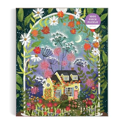 Galison Bloomarium – 1000 Piece Joy Laforme Jigsaw Puzzle Featuring Beautiful Artwork of A Cozy Cottage Encased in A Blooming Terrarium - Image 1