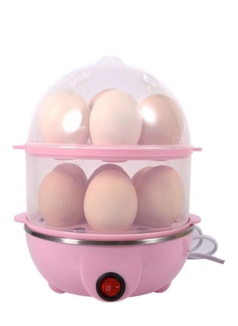 Multi-Function Electric 2 Layer Egg Boiler Cooker &Steamer, Double Layer Egg Boiler Electric Automatic off 12 Egg Poacher for Steaming, Cooking, Boiling and Frying, 400 Watts