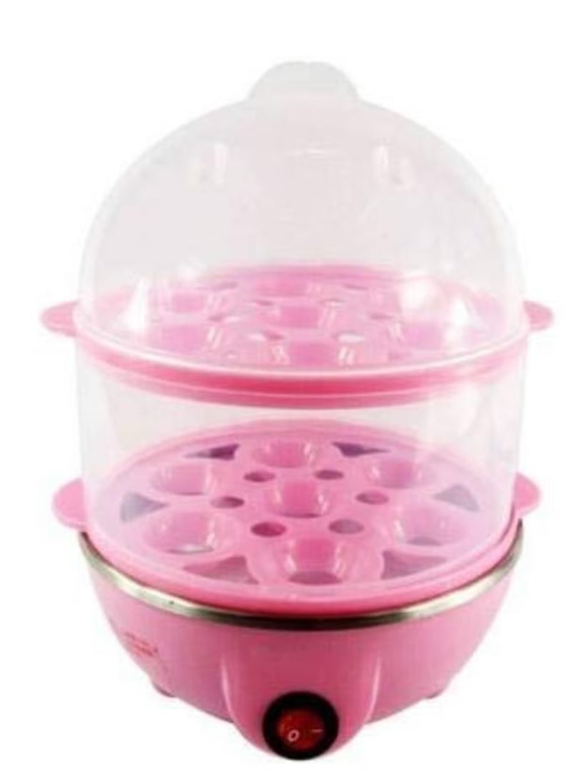 Multi-Function Electric 2 Layer Egg Boiler Cooker &Steamer, Double Layer Egg Boiler Electric Automatic off 12 Egg Poacher for Steaming, Cooking, Boiling and Frying, 400 Watts
