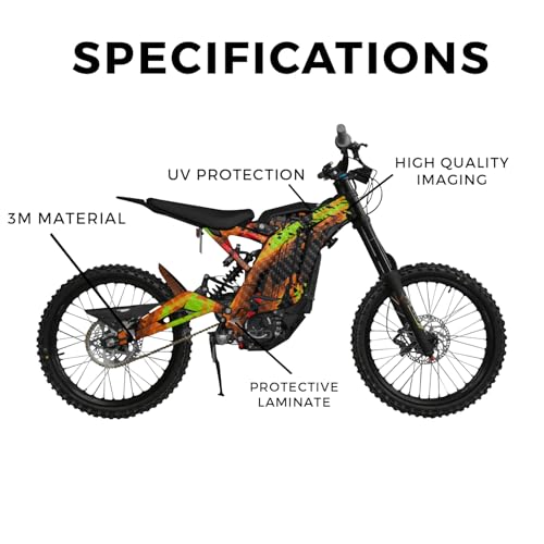 Vision Signs & Graphics Carbon Fiber Surron Light Bee Graphics Kit Wrap - Blast Damage - Sur-Ron Skin - Premium 3M Vinyl Protective Wrap Decal Cover - Easy to Apply | Crafted in The USA by MightySkins - Image 2