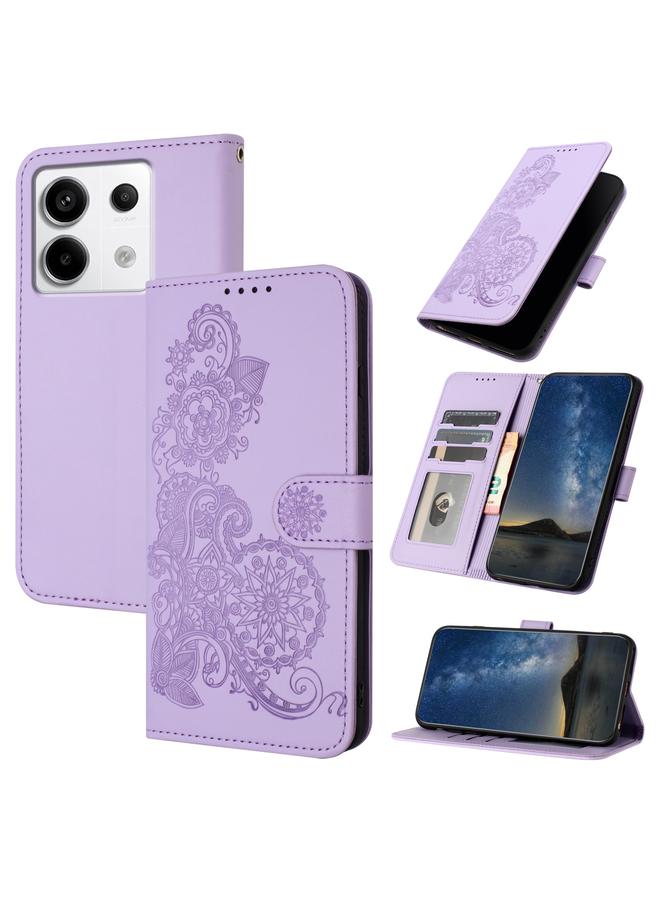 Case For Xiaomi Redmi Note 13 Pro 4G Datura Flower Embossed Flip Leather Phone Case