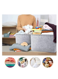 Y&D Large Felt Storage Basket, Open Fabric Bins Foldable Organizer Box, with Handles for Closet, Clothing, Toys, Books, Office Products  - Image 5