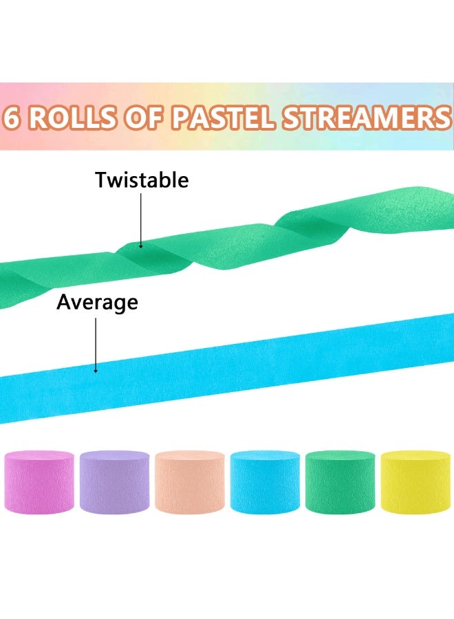 دوغي شرائط ورق الكريب 6 لفات ، لوازم الحفلات للعيد ميلاد ، الزفاف ، استحمام الطفل ، حفلة توديع العزوبية ، زينة التخرج ، الحرف اليدوية - Image 3