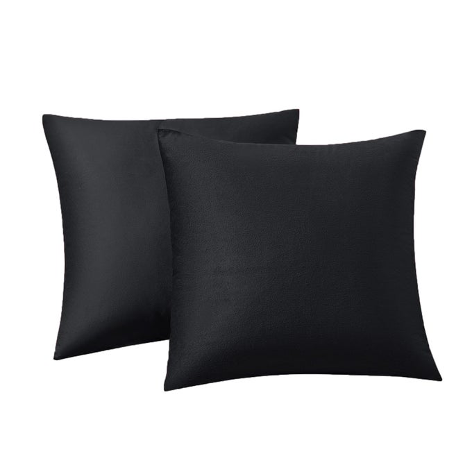 BLACK THROW PILLOWS COVERS SET OF 2 SOFT VELVET DECORATIVE PILLOW COVERS 18X18 INCH FOR COUCH BED BLACK 18 X 18PACK OF 2