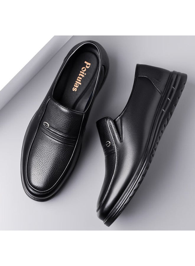 Poitulas Men's Slip-on Business Casual Shoes, Comfortable Lightweight Round Toe Formal Work Shoes For Men, 9166 Black, Size 38 - Image 5
