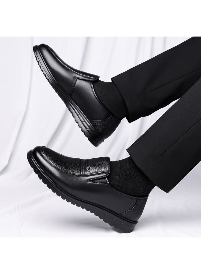 Poitulas Men's Slip-on Business Casual Shoes, Comfortable Lightweight Round Toe Formal Work Shoes For Men, 9166 Black, Size 38 - Image 2
