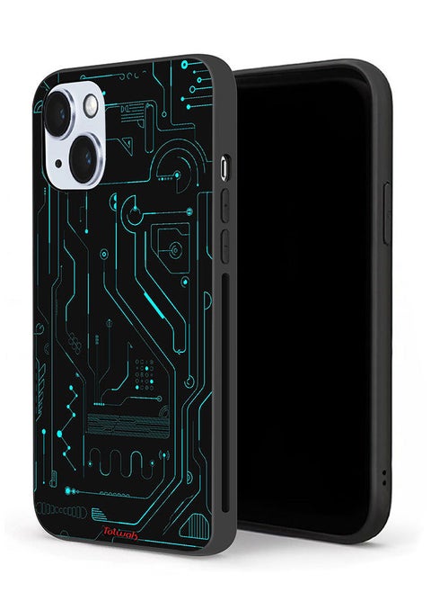 Apple iPhone 14 Plus Protective Case Digital Art Circuits Minimalism Multiple Display