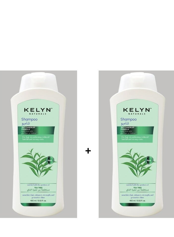 Kelyn Naturals Tea Tree Shampoo Anti Dandruff Formula 400ml, combi pack