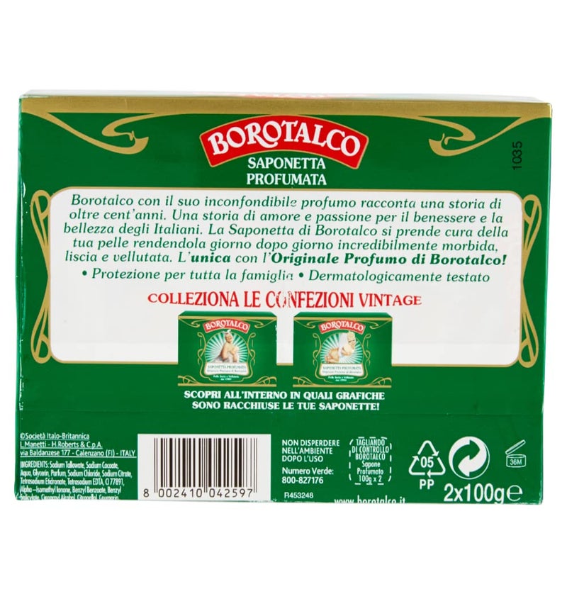 Borotalco Roberts: Set of 2 Borotalco® Scented Soaps, Vintage Edition (Baby Picture) * 3.5 Ounces (100g) Packages (Pack of 2) [ Italian Import ] - Image 2