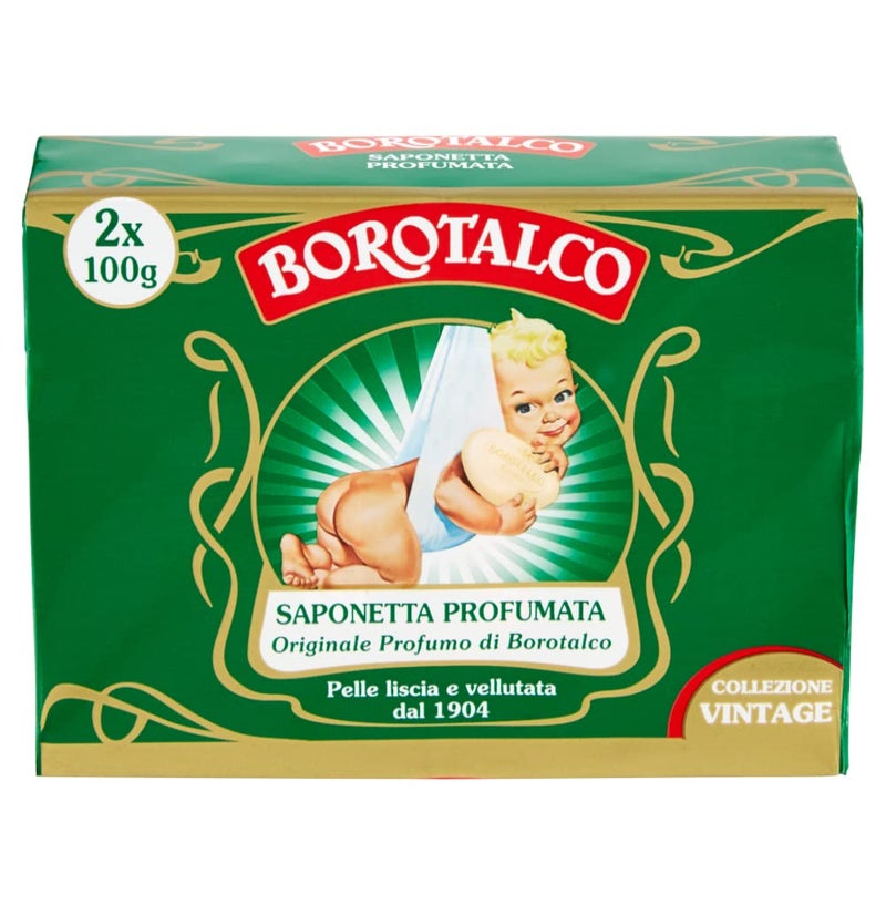 Borotalco Roberts: Set of 2 Borotalco® Scented Soaps, Vintage Edition (Baby Picture) * 3.5 Ounces (100g) Packages (Pack of 2) [ Italian Import ] - Image 1
