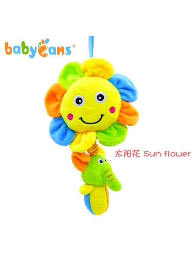 Baby Plush Toys 0-1 Year Old Early Education Intelligence Soothing Sleep Doll Music Toys Sensory Development Soft Stuffed Toys-Color:sunflower - Image 1