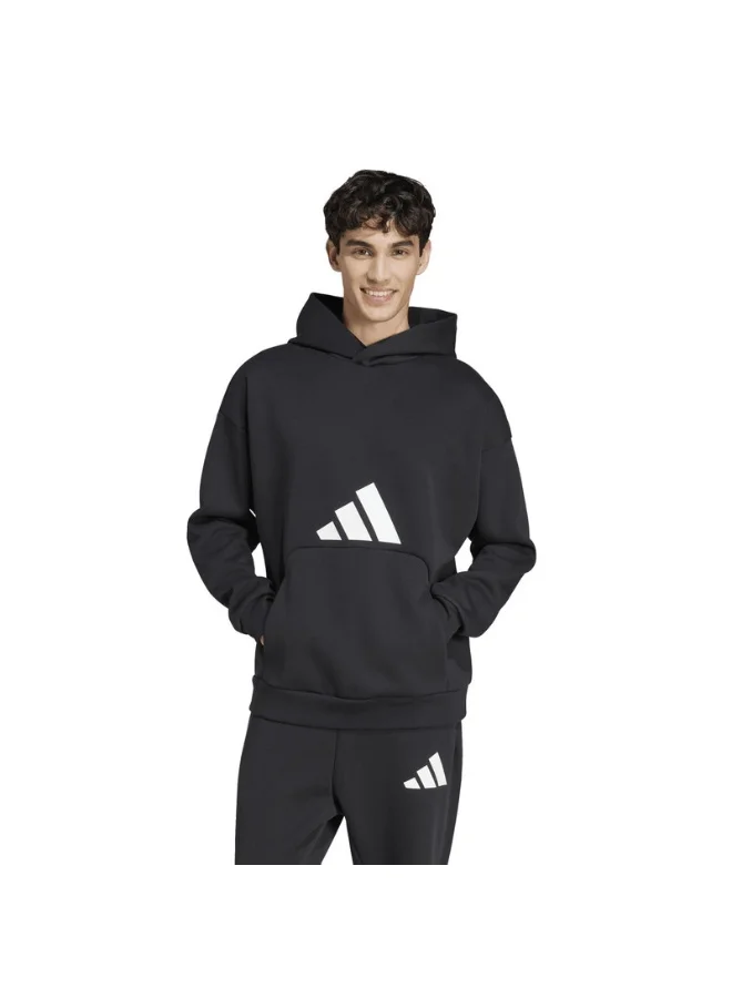 Adidas Adidas M Fi 3Bar Hd Black Hooded Sweat Sweatshirts For Men