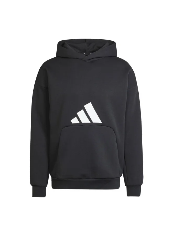 Adidas Adidas M Fi 3Bar Hd Black Hooded Sweat Sweatshirts For Men