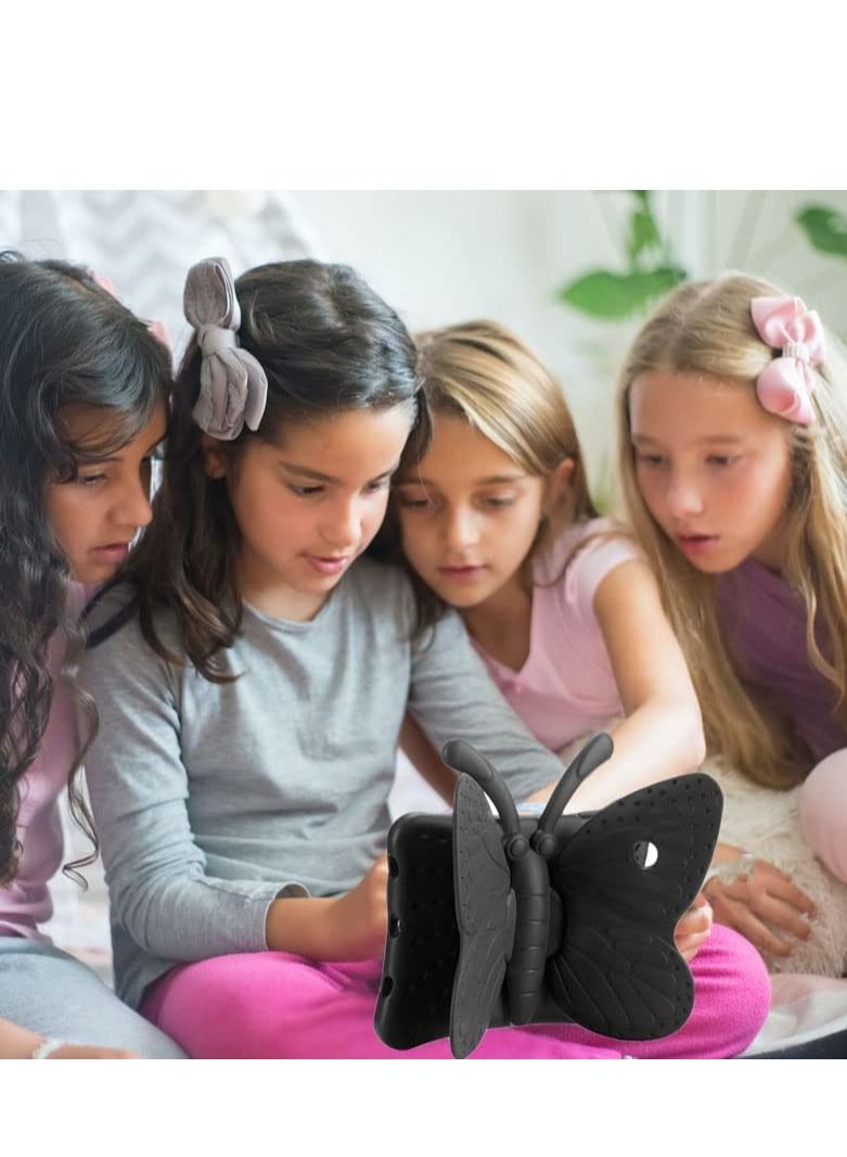 iPad 6th Generation Case for Kids, iPad 9.7 inch Case, Light Weight Shockproof EVA Foam Protective Tablet Stand Cover Holder for Apple iPad Air/Air 2 iPad 9.7 2017/2018 - Cute Butterfly,Black - Image 2