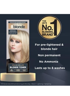Jerome Russell Bblonde White Gold Maximum Blonde Toner Non Permanent Hair Toner for Pre Lightened and Blonde Hair Colour Hair Dye with No Ammonia or Peroxide Lasts 8 Washes 75ml  - Image 4