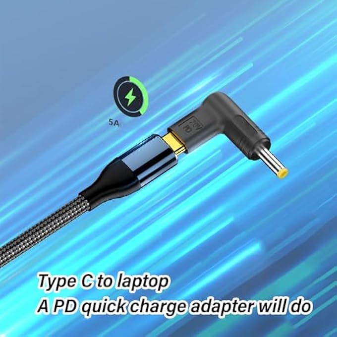 rayihni USB C TO DC POWER CHARGING ADAPTER, 4.0 1.35MM FEMALE INPUT, PD FAST CHARGING SUPPORT FOR LAPTOP, PRINTER AND OTHER DEVICES, CRYFOKT2KOEVI3196 - Image 2