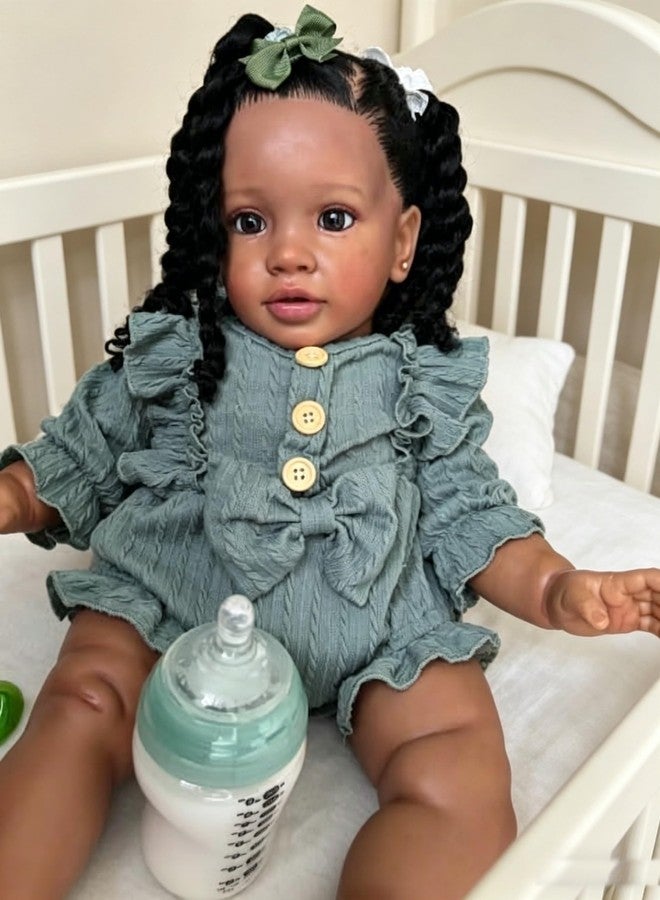 KOKOMANDY Reborn Toddler Girl 26 inch Pippa Realistic Baby Doll Black African American Reborn Dolls that Look Real Life Silicone Babies Handmade Toys Gifts for Girls - Image 2