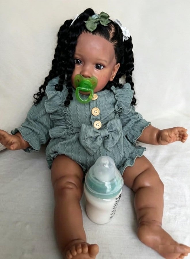 KOKOMANDY Reborn Toddler Girl 26 inch Pippa Realistic Baby Doll Black African American Reborn Dolls that Look Real Life Silicone Babies Handmade Toys Gifts for Girls - Image 4