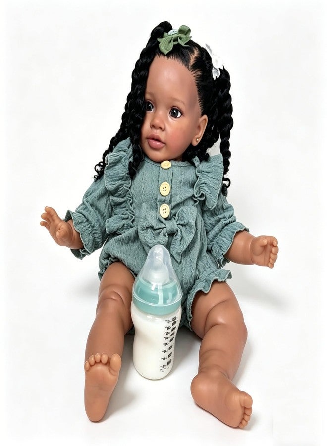 KOKOMANDY Reborn Toddler Girl 26 inch Pippa Realistic Baby Doll Black African American Reborn Dolls that Look Real Life Silicone Babies Handmade Toys Gifts for Girls - Image 1
