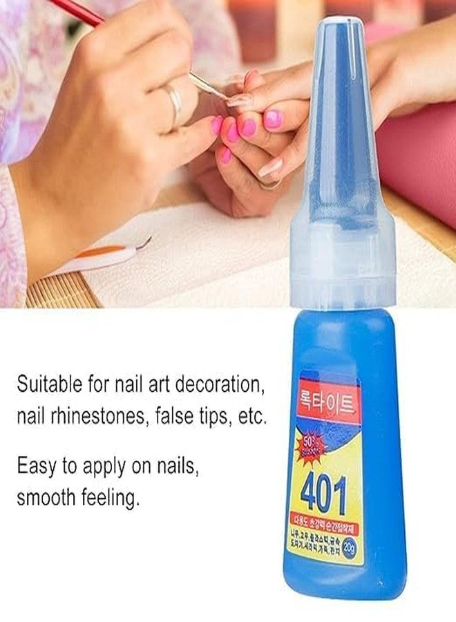 PEACORA 401 Nail Glue - Super Glue Stronger For Artificial Or Fake Nails, Nail Art 20g - Bottle 401 Rapid Fix Handmade Adhesive Quick Dry, Clear (Pack Of 1) - Image 3