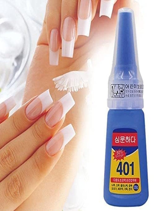 PEACORA 401 Nail Glue - Super Glue Stronger For Artificial Or Fake Nails, Nail Art 20g - Bottle 401 Rapid Fix Handmade Adhesive Quick Dry, Clear (Pack Of 1) - Image 1
