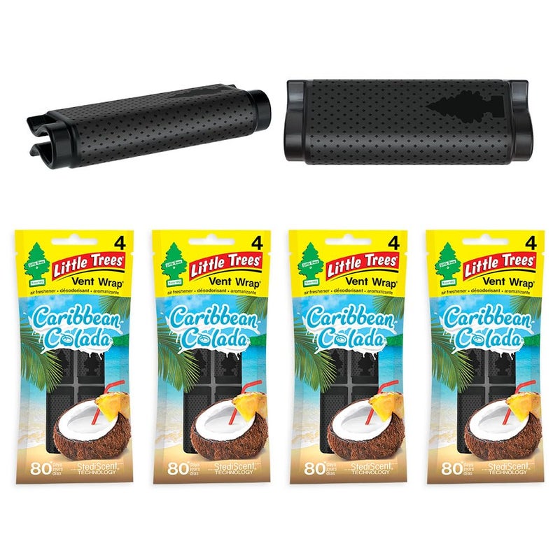 LITTLE TREES Car Air Freshener | Vent Wrap Provides Long Lasting Scent, Invisibly Fresh | Caribbean Colada, 16 Air Fresheners - Image 2