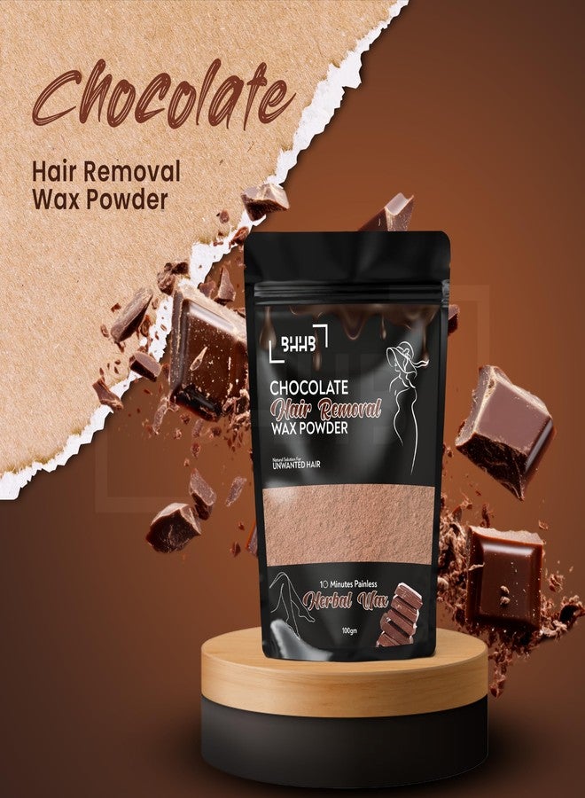 BHHB Chocolate Facial Wax Powder, 10 Min Painless Herbal Hair Removal Waxing Powder, All Types Of Hair Skin Hands Legs Underarms Private Bikini Part (100 GM Pack Of 3) - Image 3