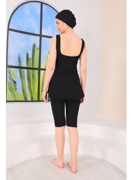 Medipek Strappy Tights Semi Covered Dress Partial Swimsuit Black  - Image 3