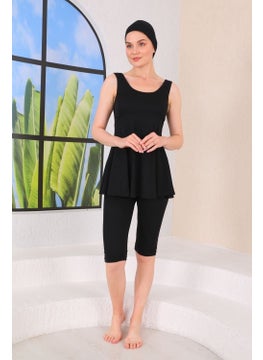 Medipek Strappy Tights Semi Covered Dress Partial Swimsuit Black  - Image 2