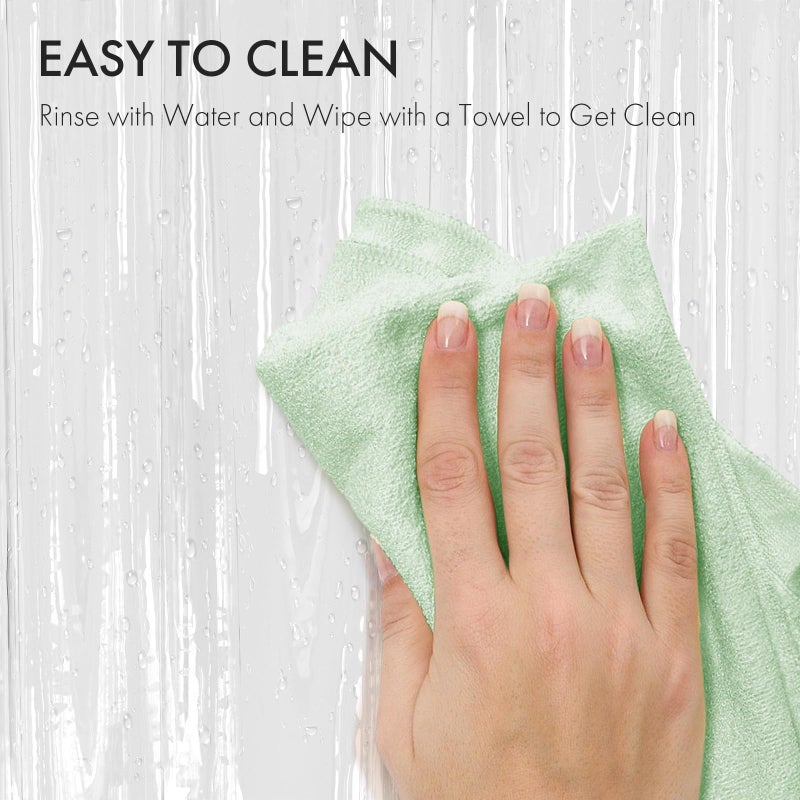 AmazerBath Shower Curtain Liner 2 Pack, 72 x 72 Inches PEVA Plastic Shower Liner with 3 Weighted Stones and 12 Rustproof Metal Grommet, Standard Size Lightweight Shower Curtain - Clear - Image 5