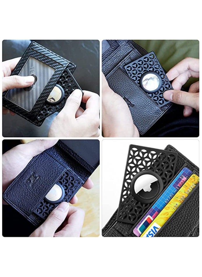Excefore Card Case for Apple Airtag Apple Airtag Holder 2 Packs Ultra Slim Credit Card Size AirTags Case for Purse Wallet Handbag Backpack Work Card Anti-lost Protective Case (Black)  - Image 5