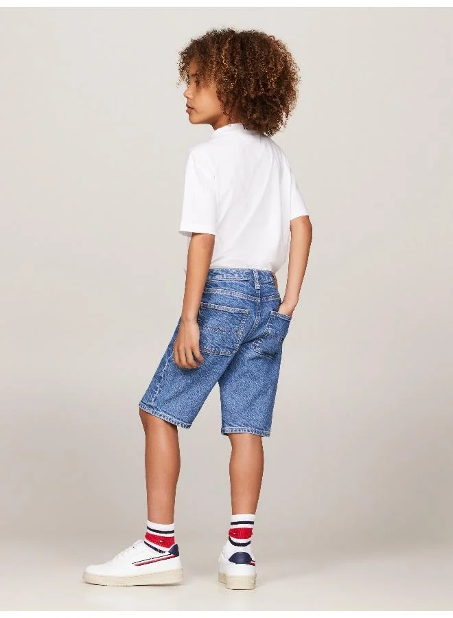 TOMMY HILFIGER Youth Mid Wash Denim Shorts