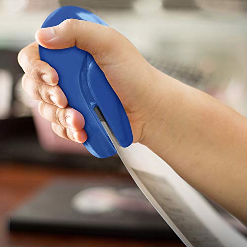 Plus Paper Clinch Compact Staple-Free Stapler, Blue - Image 3