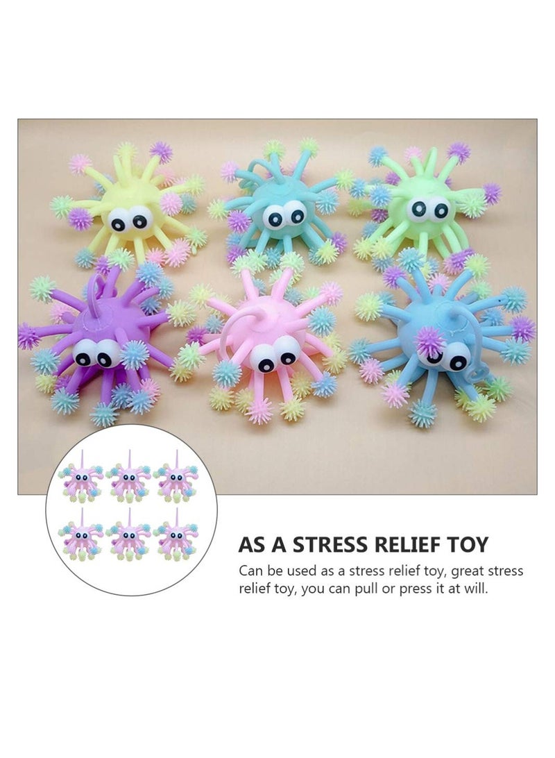 SYOSI 6Pcs Puffer Balls Light Up LED Spiky Bouncy Ball Neon Sensory for Goodie Bags Stocking Stuffers and Party Favors For Kids Random Color - Image 2